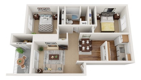 Sundown 862sqft at Sunset Park Apartments, Washington